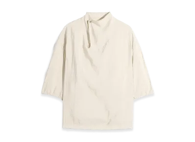 LEMAIRE Women's Dry Silk Soft Collar Top "Oat Milk"