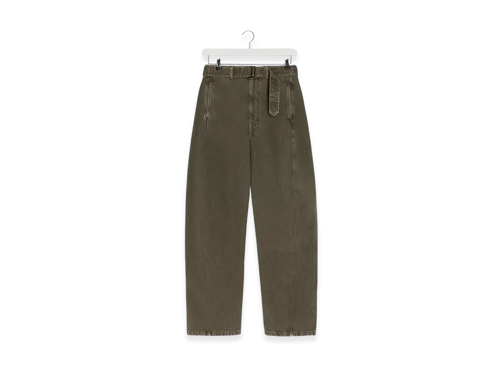 LEMAIRE Women's Twisted Belted Pants "Moss Green"
