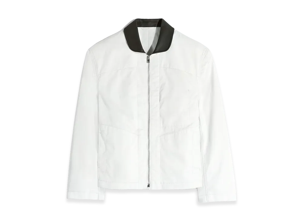 LEMAIRE Women's Cotton Twill Leather Collar Blouson "Rice Powder"