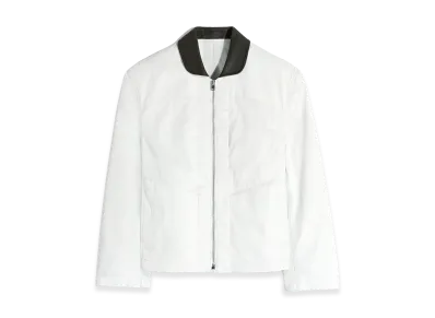 LEMAIRE Women's Cotton Twill Leather Collar Blouson "Rice Powder"