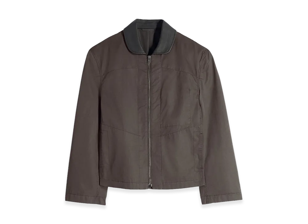 LEMAIRE Women's Cotton Twill Leather Collar Blouson "Ristretto"