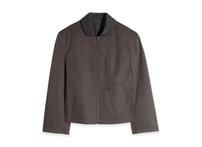 LEMAIRE Women's Cotton Twill Leather Collar Blouson "Ristretto"