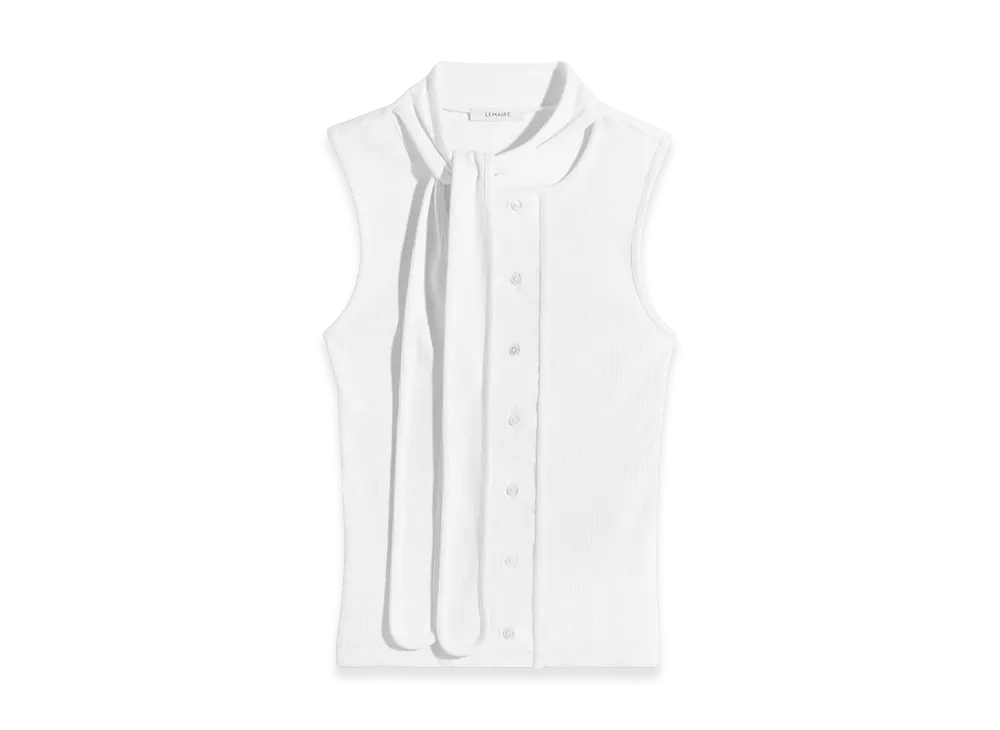 LEMAIRE Women's Jersey Asymmetric Fit Top "Milk"