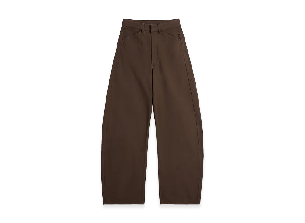 LEMAIRE Women's Dyed Heavy Broken Twill High Waisted Curved Pants "Cacao Dyed"