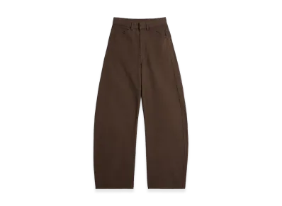 LEMAIRE Women's Dyed Heavy Broken Twill High Waisted Curved Pants "Cacao Dyed"
