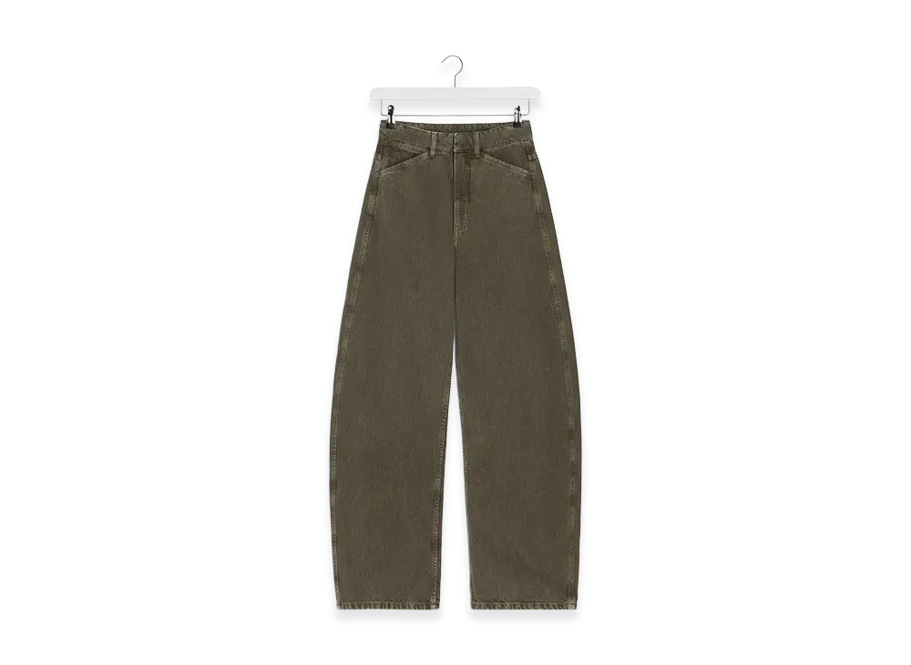 LEMAIRE Women's High Waisted Curved Pants "Moss Green"