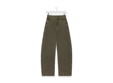 LEMAIRE Women's High Waisted Curved Pants "Moss Green"