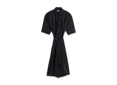LEMAIRE Women's Dry Silk Asymmetric Shirt Dress "Black"