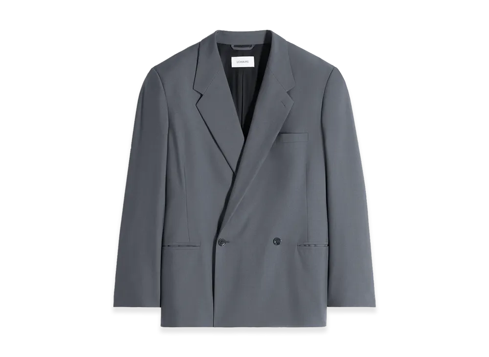LEMAIRE Women's Poly-Wool Double Breasted Tailored Jacket "Carbon"