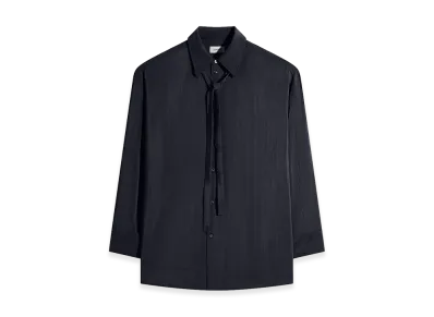 LEMAIRE Women's Dry Silk Long Tie Shirt "Black"