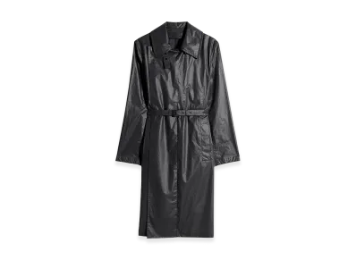 LEMAIRE Women's Light Coated Cotton Light Wrap Coat "Ash Black"