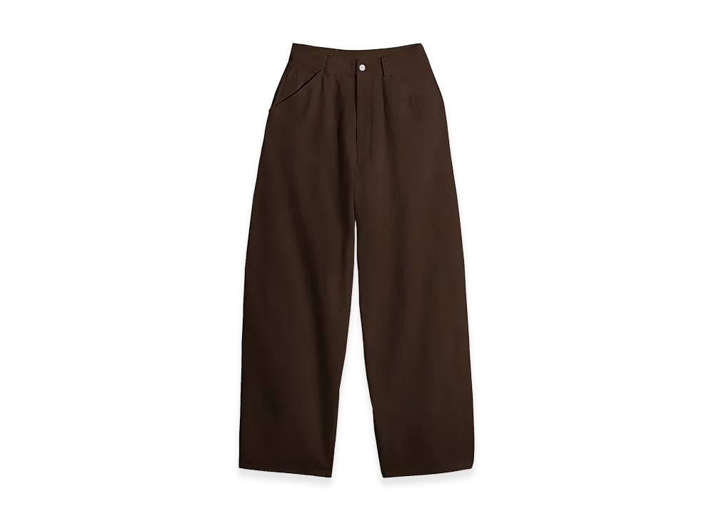 LEMAIRE Women's Dyed Broken Twill Large Pants "Cacao Dyed"
