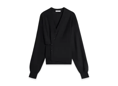 LEMAIRE Women's Twisted Merino Blend Cardigan "Black"