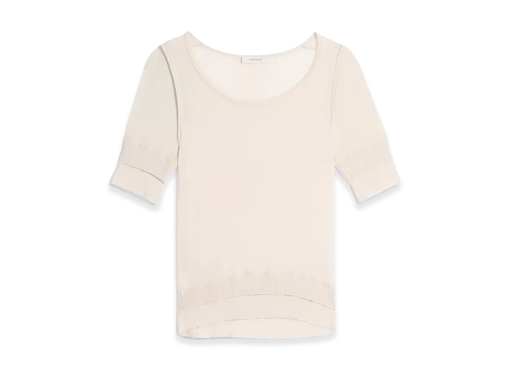 LEMAIRE Women's Viscose Silk Seamless Trompe L'oeil Top "Jasmine"