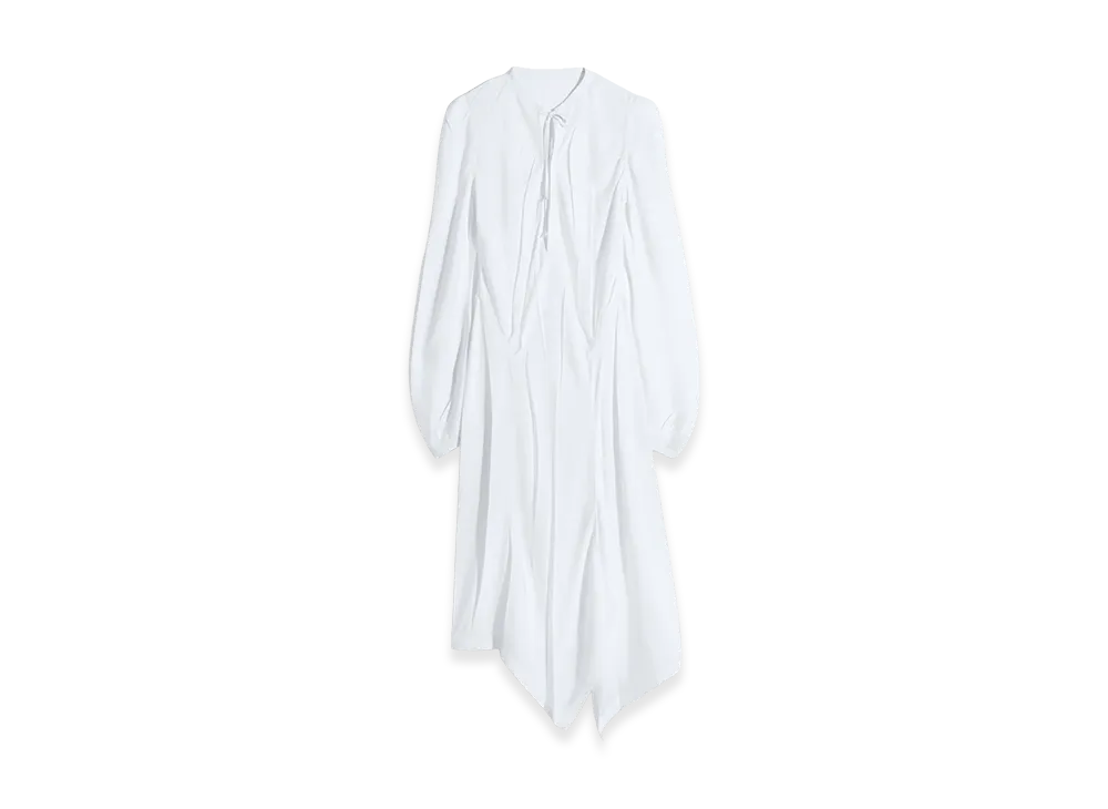 LEMAIRE Women's Poly-Viscose Twill Creased Bias Dress "Chalk"