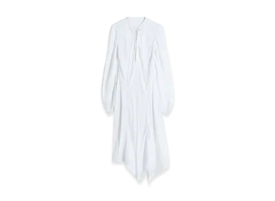 LEMAIRE Women's Poly-Viscose Twill Creased Bias Dress "Chalk"