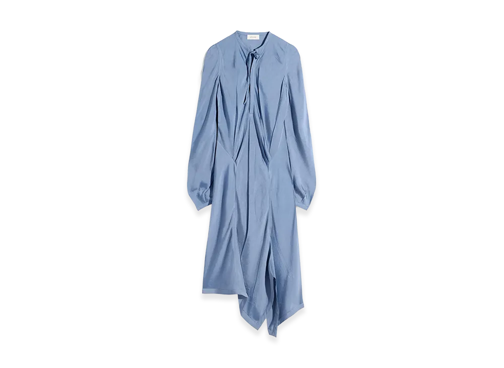 LEMAIRE Women's Poly-Viscose Twill Creased Bias Dress "Horizon"