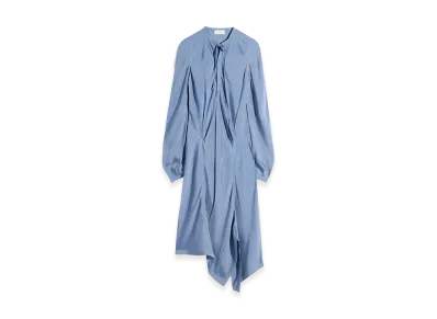 LEMAIRE Women's Poly-Viscose Twill Creased Bias Dress "Horizon"