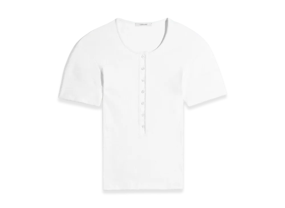 LEMAIRE Women's Jersey Fitted Henley "Milk"