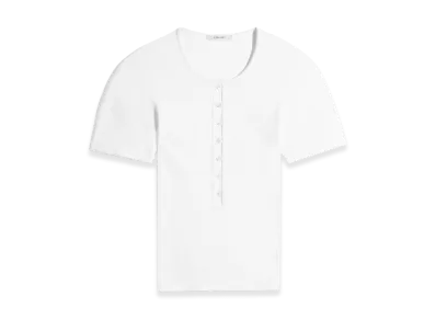 LEMAIRE Women's Jersey Fitted Henley "Milk"
