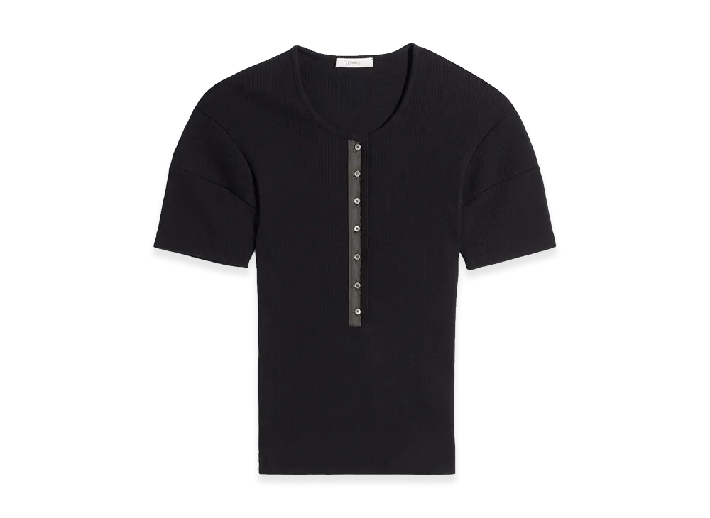 LEMAIRE Women's Jersey Fitted Henley "Black"
