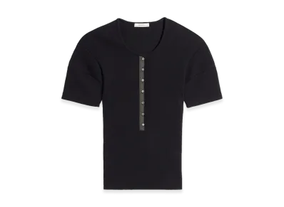 LEMAIRE Women's Jersey Fitted Henley "Black"