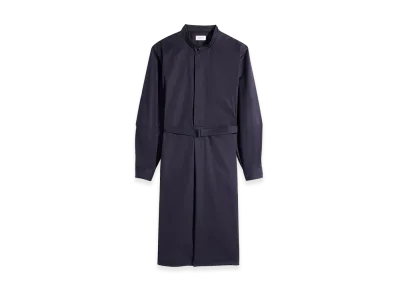LEMAIRE Women's Light Cotton Satin Racquet Dress "Ink Blue"
