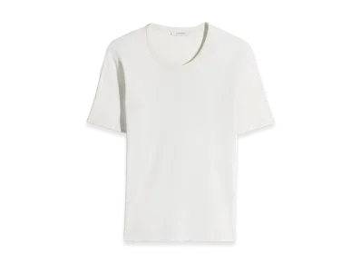 LEMAIRE Women's Jersey Ribbed T-Shirt "Light Cream"