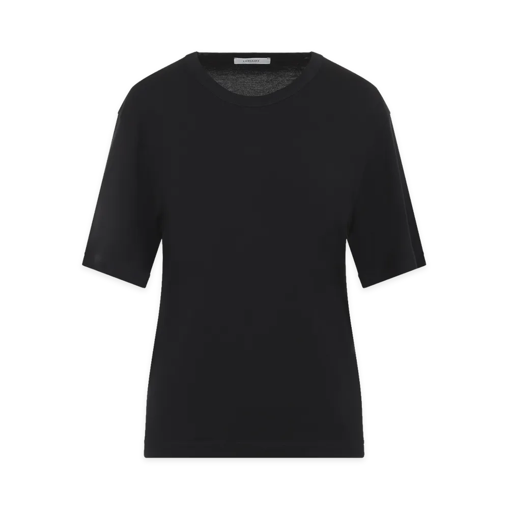 LEMAIRE Women's Cotton Ribbed T-Shirt "Black"