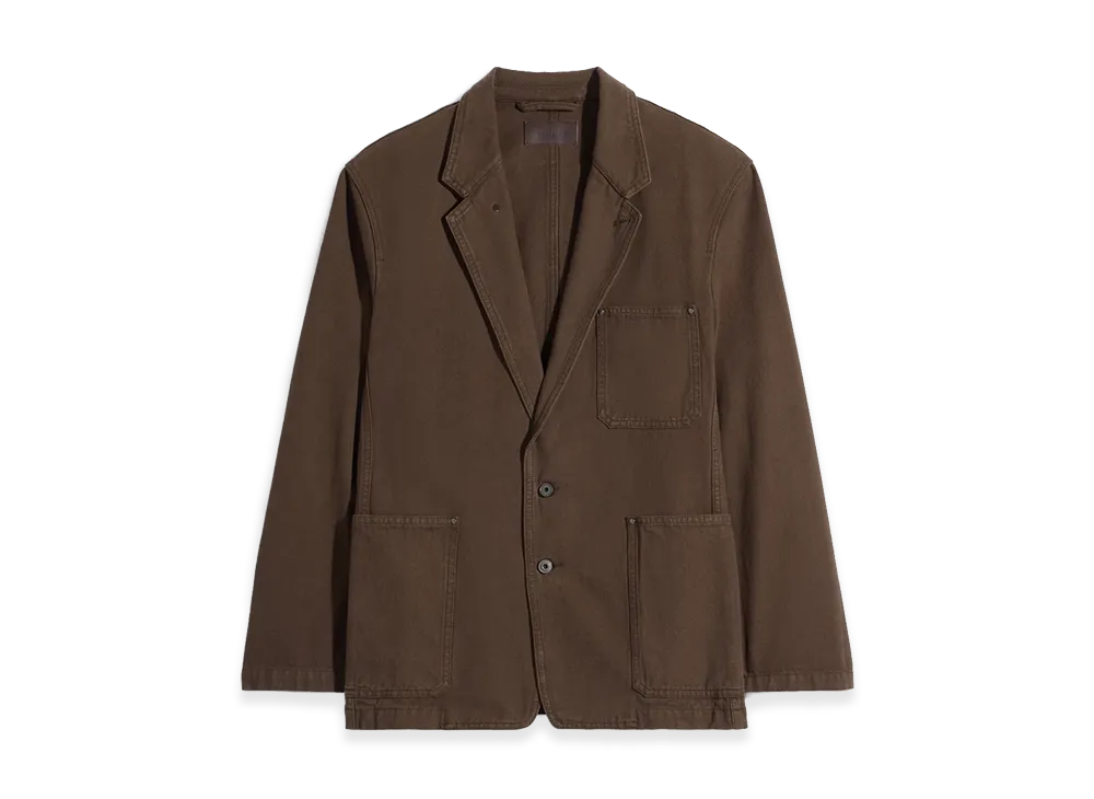 LEMAIRE Women's Dyed Heavy Broken Twill Single Breasted Tailored Jacket "Cacao Dyed"