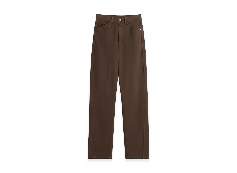 LEMAIRE Women's Twisted Dyed Heavy Broken Twill 5-Pocket Pants "Cacao Dyed"
