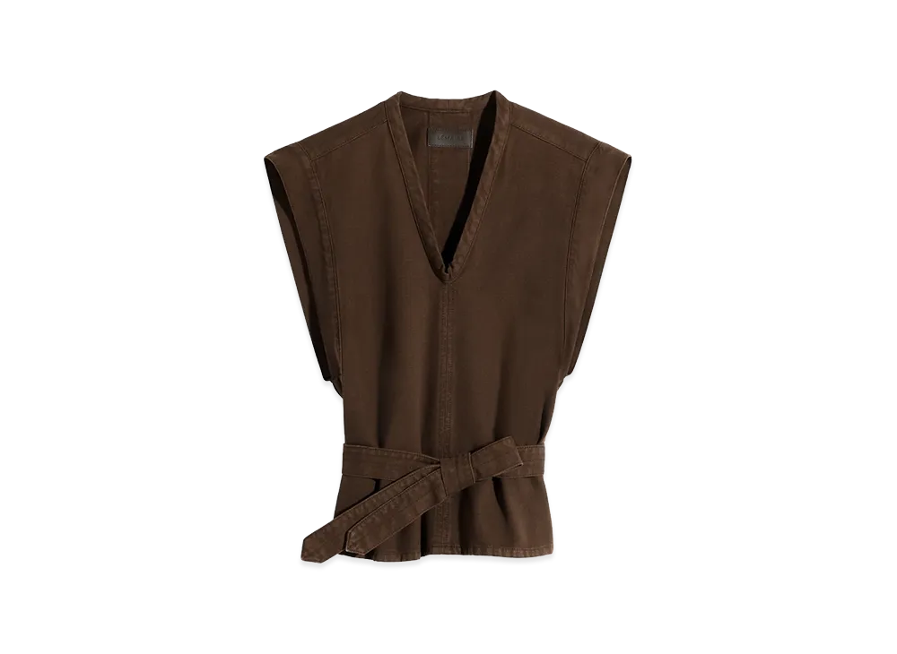 LEMAIRE Women's Dyed Broken Twill Chasuble "Cacao Dyed"