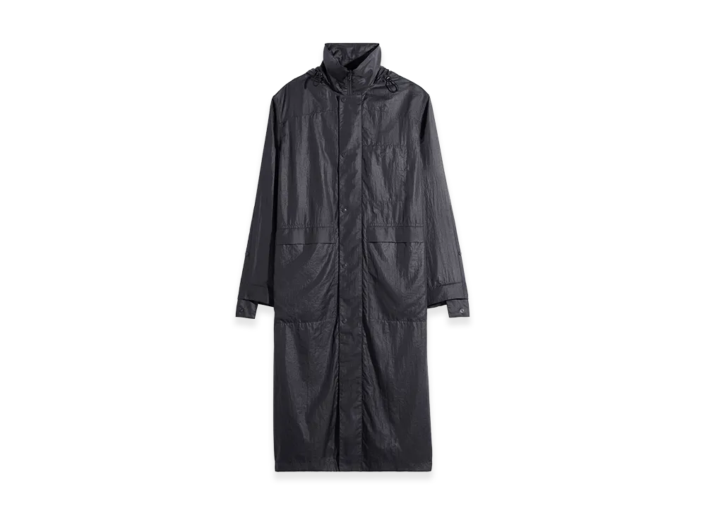 LEMAIRE Women's Lightweight Nylon Hooded Raincoat "Ash Black"