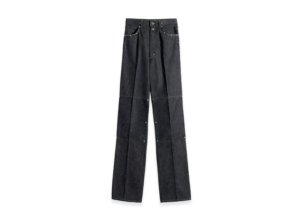 LEMAIRE Women's Studded High Waisted Straight Denim Pants "Slate"