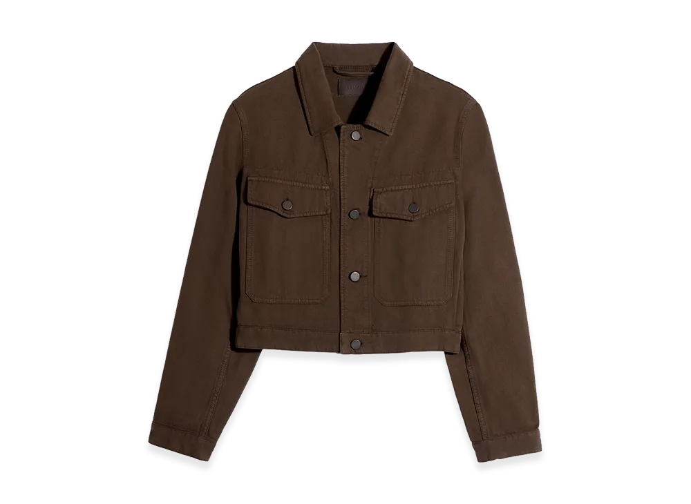 LEMAIRE Women's Dyed Heavy Broken Twill Cropped Blouson "Cacao Dyed"