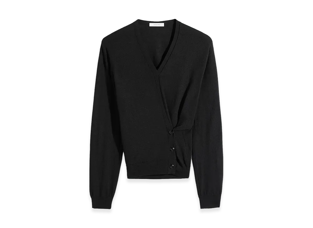 LEMAIRE Women's Twisted Merino Blend V-Neck Jumper "Black"