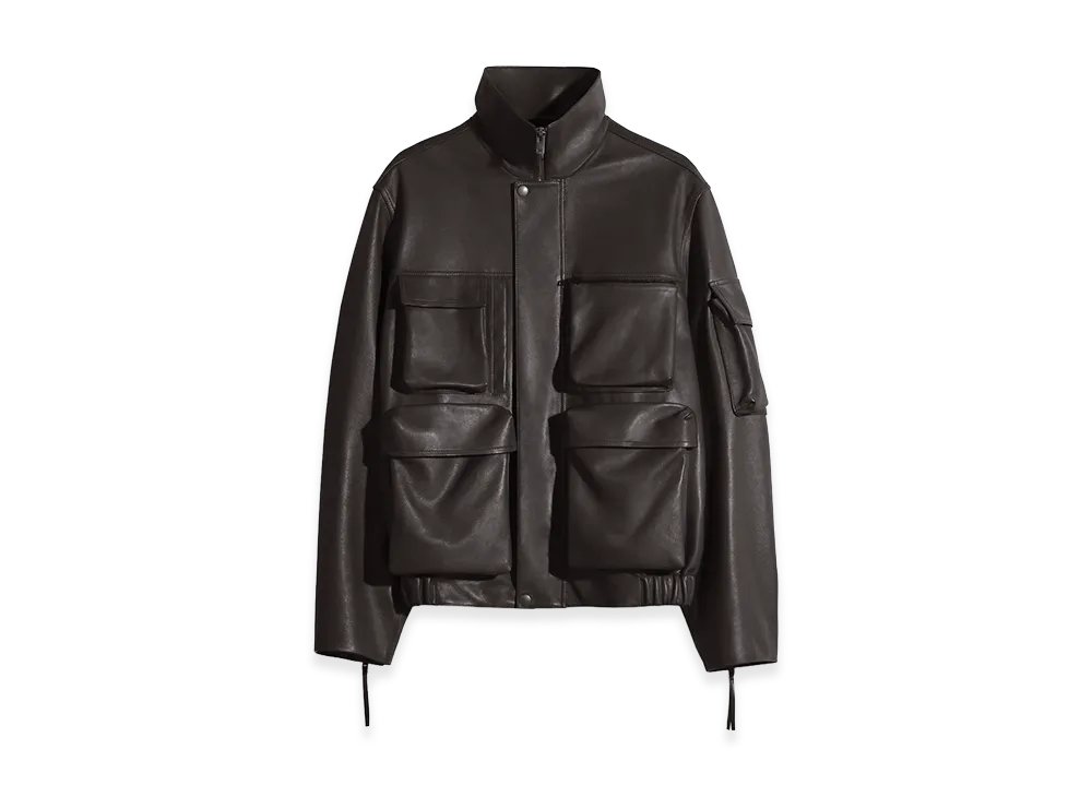 LEMAIRE Women's Pocketed Leather Blouson "Moka"