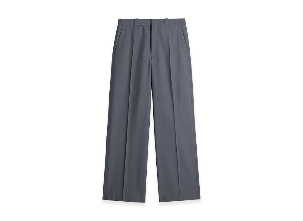 LEMAIRE Women's Poly-Wool Straight Tailored Pants "Carbon"
