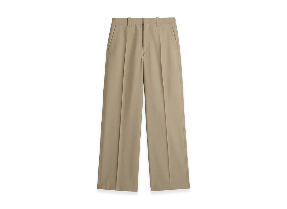 LEMAIRE Women's Poly-Wool Straight Tailored Pants "Hay Green"