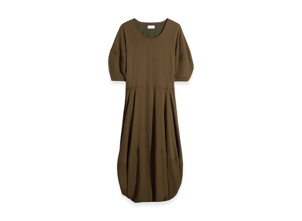 LEMAIRE Women's Crepe de Chine Viscose Balloon Dress "Bronze"