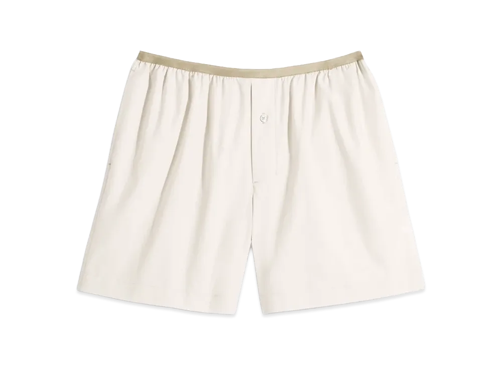 LEMAIRE Women's Washed Cotton Silk Boxer Shorts "Light Cream"