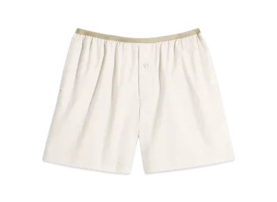 LEMAIRE Women's Washed Cotton Silk Boxer Shorts "Light Cream"