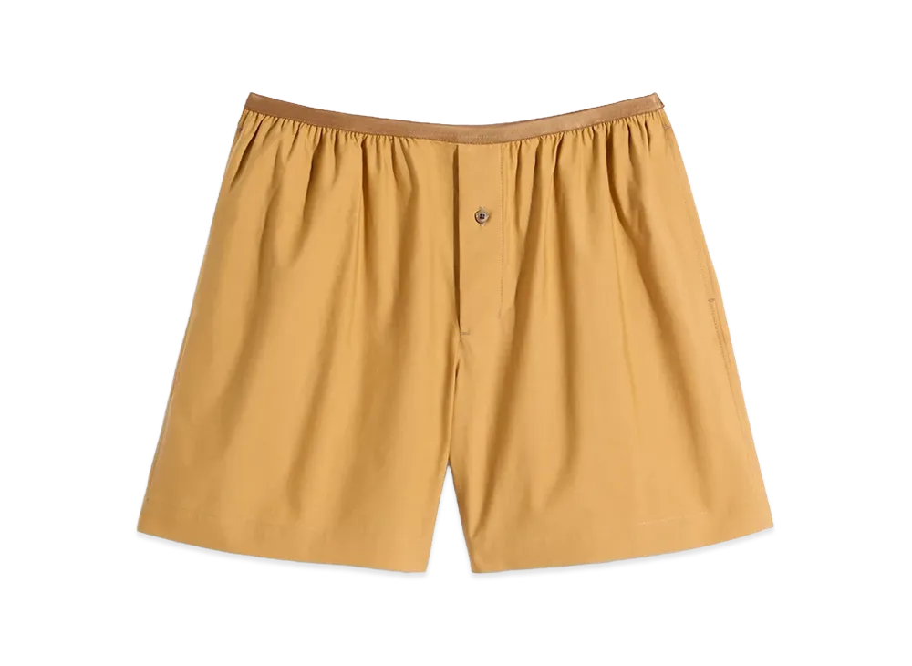 LEMAIRE Women's Washed Cotton Silk Boxer Shorts "Cumin"