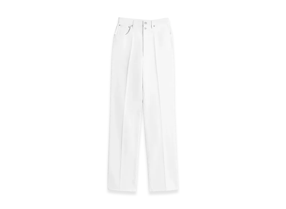 LEMAIRE Women's Denim High Waisted Straight Pants "Milk Bleached"