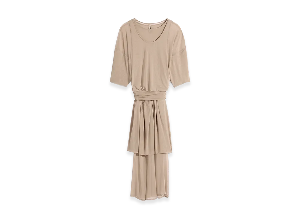 LEMAIRE Women's Mesh Double Layer Dress "Nude"