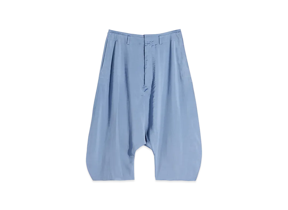 LEMAIRE Women's Poly-Viscose Twill Creased Drop Crotch Bermuda Pants "Horizon"