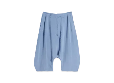 LEMAIRE Women's Poly-Viscose Twill Creased Drop Crotch Bermuda Pants "Horizon"