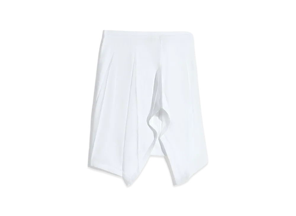 LEMAIRE Women's Poly-Viscose Twill Creased Scarf Skirt "Chalk"