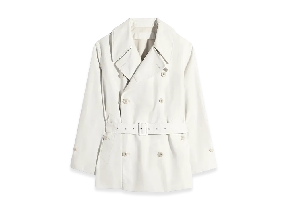 LEMAIRE Women's Ventile Cotton Cropped Trench Coat "Soja"