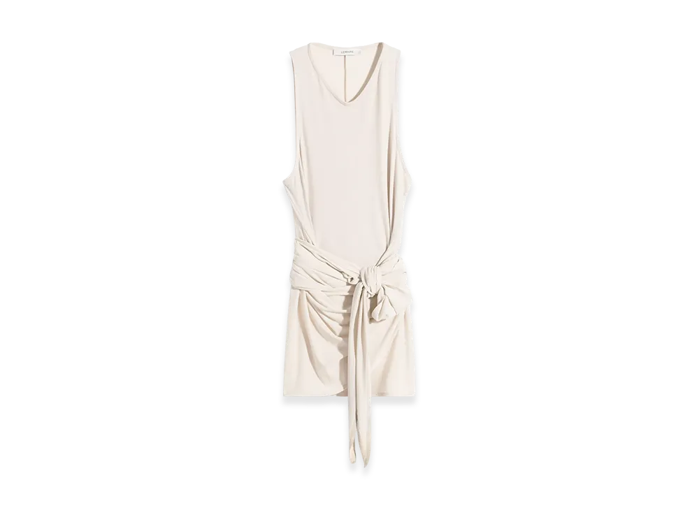 LEMAIRE Women's Viscose Crepe Jersey Sleeveless Wrap Top "Cream"